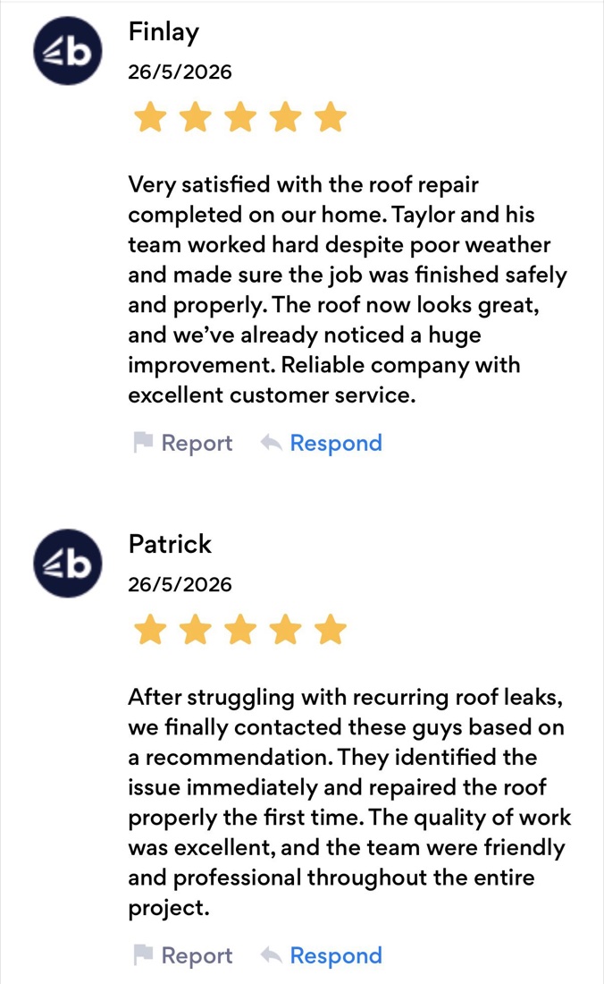 Five star customer reviews for A1 Roofing