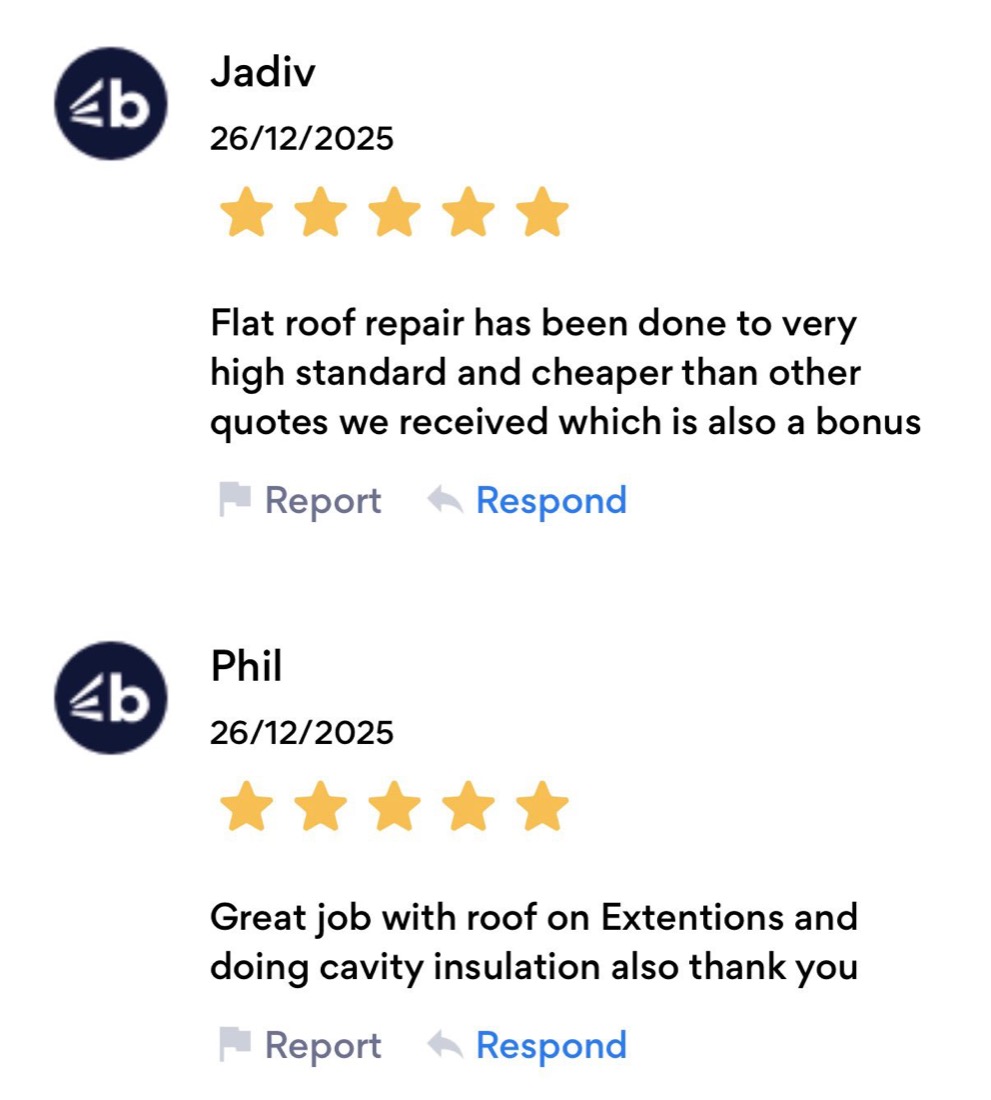 Five star customer reviews for A1 Roofing