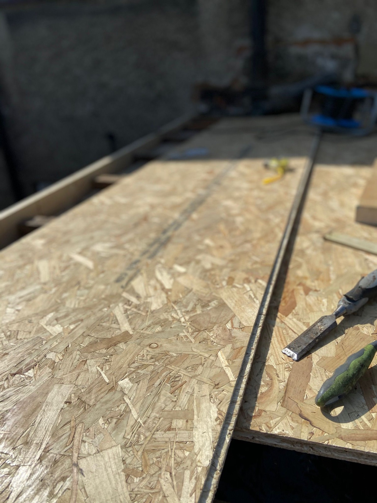 New OSB roof decking ready for membrane